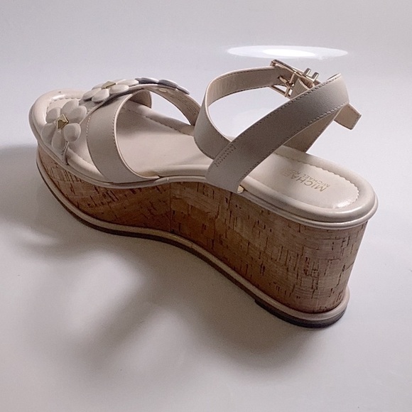 Women Michael Kors Melina Wedge Sandals LT Cream size 8 - Picture 3 of 5